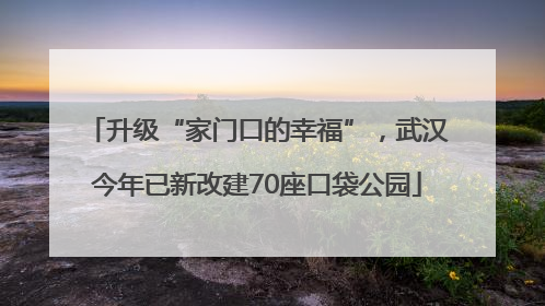 升级“家门口的幸福”，武汉今年已新改建70座口袋公园