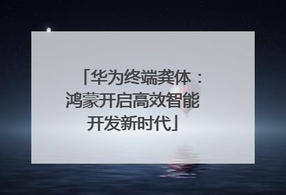 华为终端龚体：鸿蒙开启高效智能开发新时代