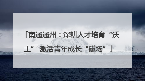 南通通州：深耕人才培育“沃土” 激活青年成长“磁场”
