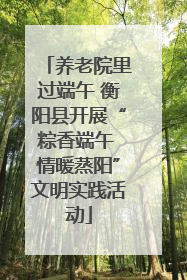 养老院里过端午 衡阳县开展“粽香端午 情暖蒸阳”文明实践活动