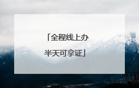 全程线上办 半天可拿证