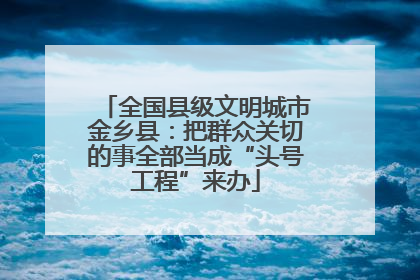 全国县级文明城市金乡县：把群众关切的事全部当成“头号工程”来办