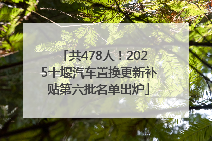 共478人！2025十堰汽车置换更新补贴第六批名单出炉