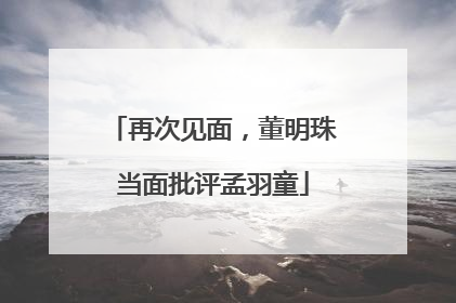 再次见面，董明珠当面批评孟羽童