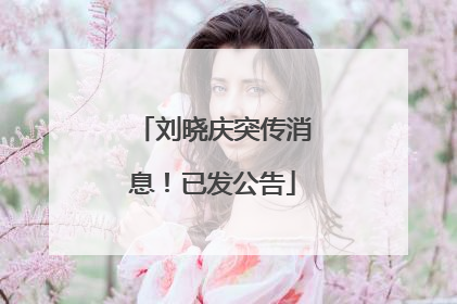 刘晓庆突传消息！已发公告