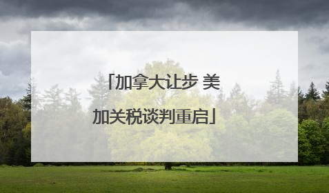加拿大让步 美加关税谈判重启