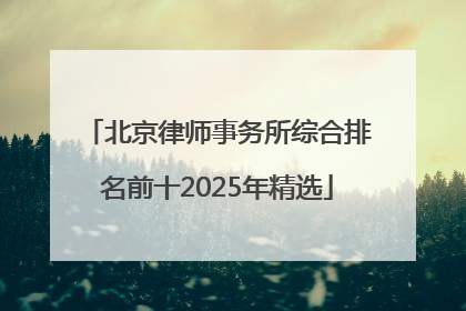 北京律师事务所综合排名前十2025年精选