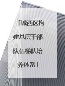 城西区构建基层干部队伍梯队培养体系