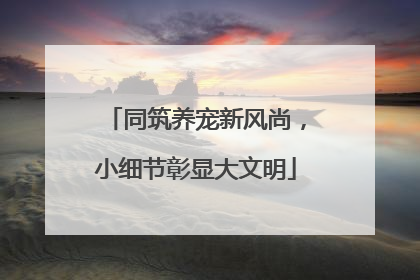 同筑养宠新风尚，小细节彰显大文明