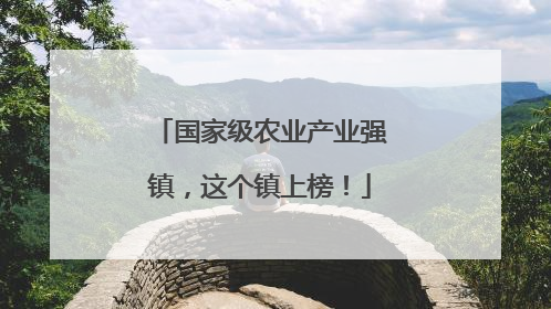 国家级农业产业强镇，这个镇上榜！