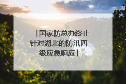 国家防总办终止针对湖北的防汛四级应急响应