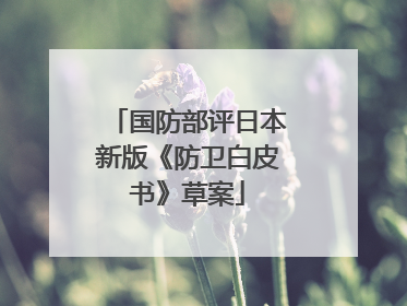 国防部评日本新版《防卫白皮书》草案