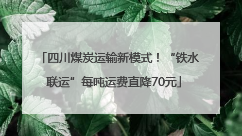 四川煤炭运输新模式！“铁水联运”每吨运费直降70元