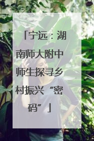 宁远：湖南师大附中师生探寻乡村振兴“密码”