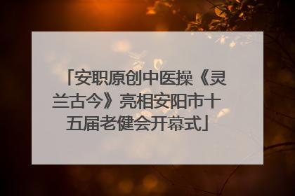 安职原创中医操《灵兰古今》亮相安阳市十五届老健会开幕式