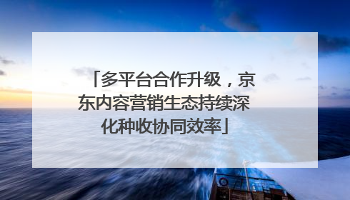 多平台合作升级，京东内容营销生态持续深化种收协同效率