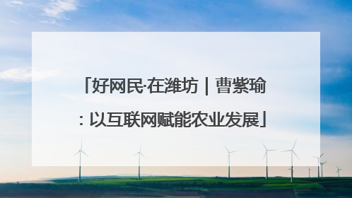好网民·在潍坊｜曹紫瑜：以互联网赋能农业发展