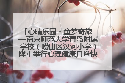 心晴乐园・童梦奇旅——南京师范大学青岛附属学校（崂山区汉河小学）隆重举行心理健康月暨快乐六一游园会