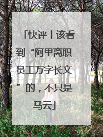 快评丨该看到“阿里离职员工万字长文”的，不只是马云