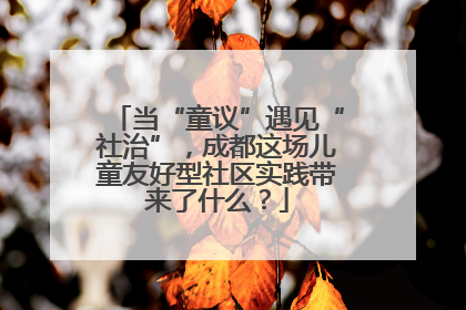 当“童议”遇见“社治”，成都这场儿童友好型社区实践带来了什么？