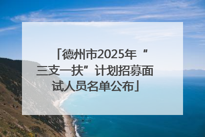 德州市2025年“三支一扶”计划招募面试人员名单公布