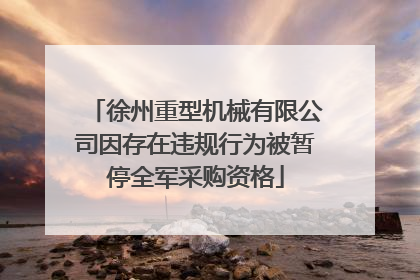徐州重型机械有限公司因存在违规行为被暂停全军采购资格