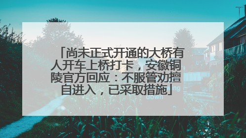 尚未正式开通的大桥有人开车上桥打卡，安徽铜陵官方回应：不服管劝擅自进入，已采取措施