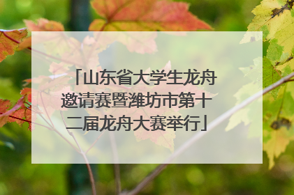 山东省大学生龙舟邀请赛暨潍坊市第十二届龙舟大赛举行