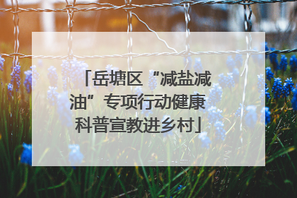 岳塘区“减盐减油”专项行动健康科普宣教进乡村