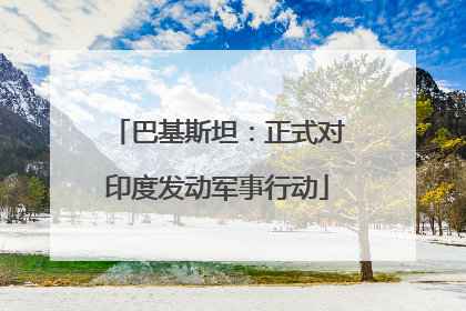 巴基斯坦：正式对印度发动军事行动