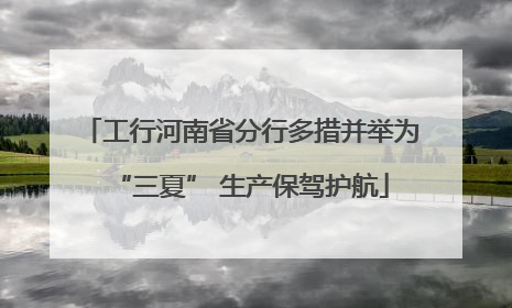 工行河南省分行多措并举为“三夏” 生产保驾护航