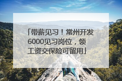 带薪见习！常州开发6000见习岗位，领工资交保险可留用