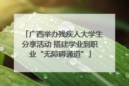 广西举办残疾人大学生分享活动 搭建学业到职业“无障碍通道”