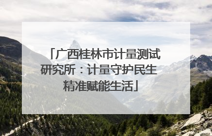 广西桂林市计量测试研究所：计量守护民生 精准赋能生活