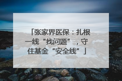 张家界医保：扎根一线“找问题”，守住基金“安全线”
