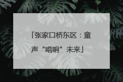 张家口桥东区：童声“唱响”未来