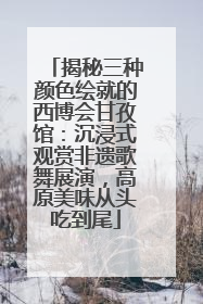 揭秘三种颜色绘就的西博会甘孜馆：沉浸式观赏非遗歌舞展演，高原美味从头吃到尾