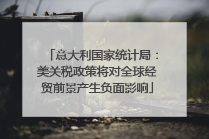 意大利国家统计局：美关税政策将对全球经贸前景产生负面影响