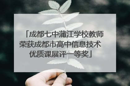 成都七中蒲江学校教师荣获成都市高中信息技术优质课展评一等奖