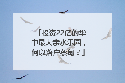 投资22亿的华中最大亲水乐园，何以落户蔡甸？