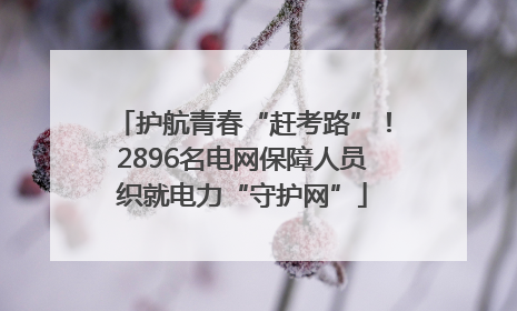 护航青春“赶考路”！2896名电网保障人员织就电力“守护网”