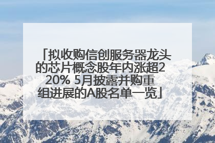 拟收购信创服务器龙头的芯片概念股年内涨超220% 5月披露并购重组进展的A股名单一览