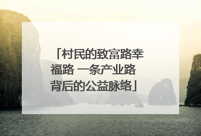 村民的致富路幸福路 一条产业路背后的公益脉络