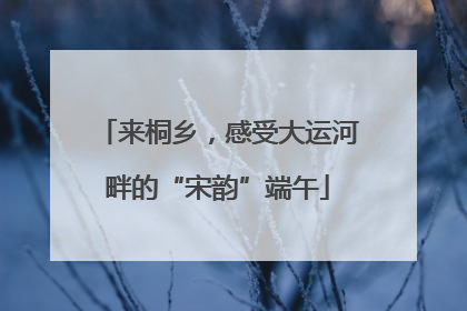 来桐乡，感受大运河畔的“宋韵”端午