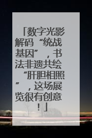 数字光影解码“统战基因”，书法非遗共绘“肝胆相照”，这场展览很有创意！