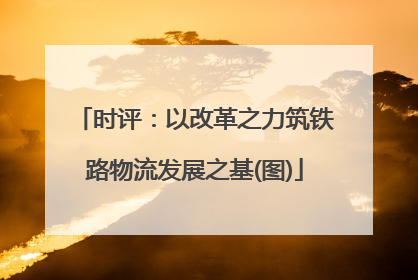 时评：以改革之力筑铁路物流发展之基(图)