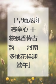 旱地龙舟赛童心 千粽飘香传古韵——河南多地花样迎端午