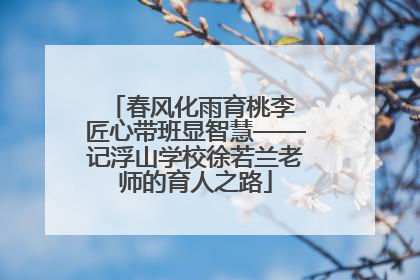 春风化雨育桃李 匠心带班显智慧——记浮山学校徐若兰老师的育人之路