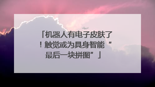 机器人有电子皮肤了！触觉或为具身智能“最后一块拼图”