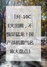 歼-10CE火出圈，不愧是猛龙！国产战机霸气名称大盘点